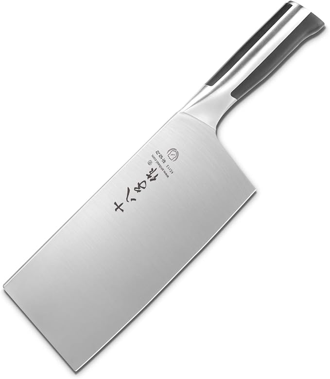 SHI BA ZI ZUO 7 Inch Cleaver Knife for Chopping Bones and Cutting Meat