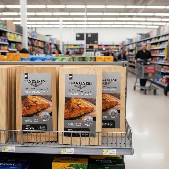 Bigger 12 PK, Cedar Planks for Grilling Salmon,11"x 5.5" Better Smoking, Add Best Smoky Flavor to Salmon, Veggies, Restaurant Quantity Includes Mystery Gifts