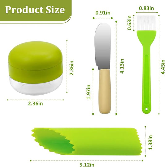 2 Pcs Garlic Press Stainless Steel,Mini Garlic Chopper,with Peeler，Cleaning Brush and Scrapers