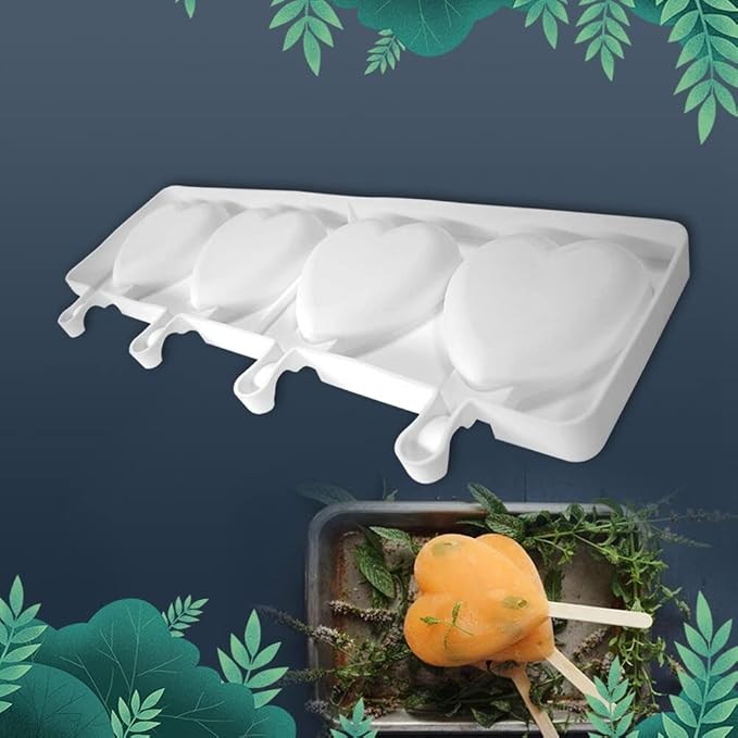 Surakey Popsicle Silicone Mold Ice Cream Silicone Mold Soft and Smooth Mould for DIY Homemade Ice-Lolly Ice Cream Ice Candy Cake Pop Maker Mold Non-Stick & Easy Release, Type 1