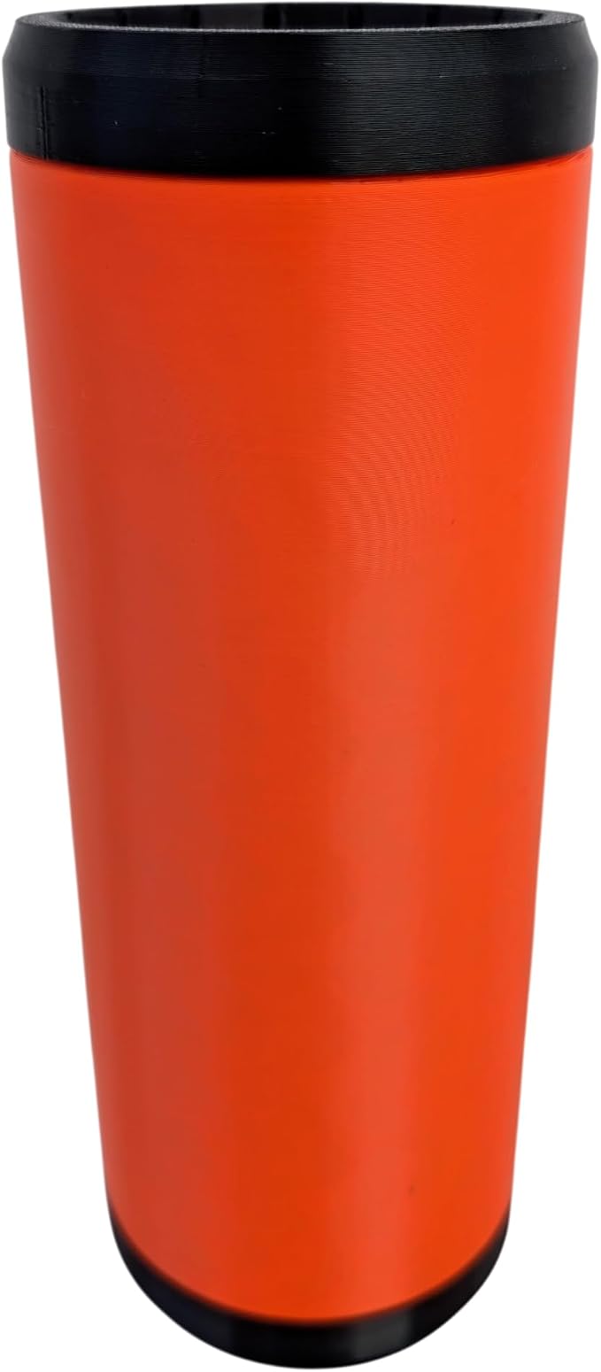 Beerzooka Double Tactical Reload Can Holder, Orange | Fits 2 Standard 12oz Cans, Made in USA, 3D-Printed Plastic, Black Rim Design, For Camping and Tailgating