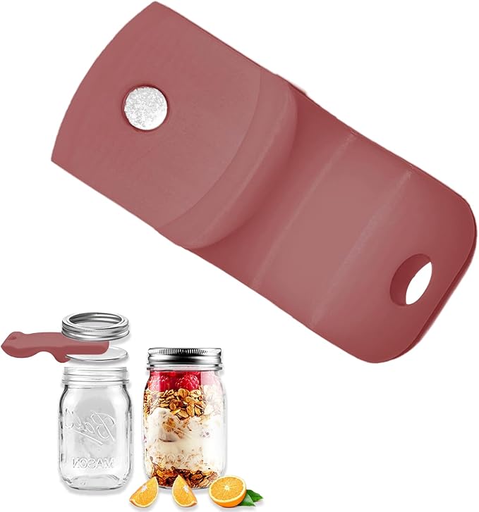 Mason Jar Opener and Canning Tool, Compatible with Mason Jar Lids, Releases Vacuum Seal on Wide Mouth and Regular Mouth, Magnetic Lid Lifter for Canning, Pickling (chocolate color))