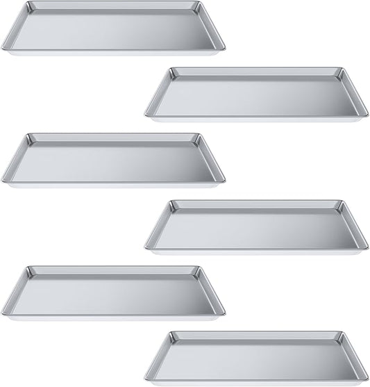Pack of 6 | 18 in. x 26 in. Full Size Aluminum Bun. / Sheet Pan | Ideal for baking, roasting, cooling, prepping, or storing - a must-have in restaurants, bakeries, and busy kitchens.