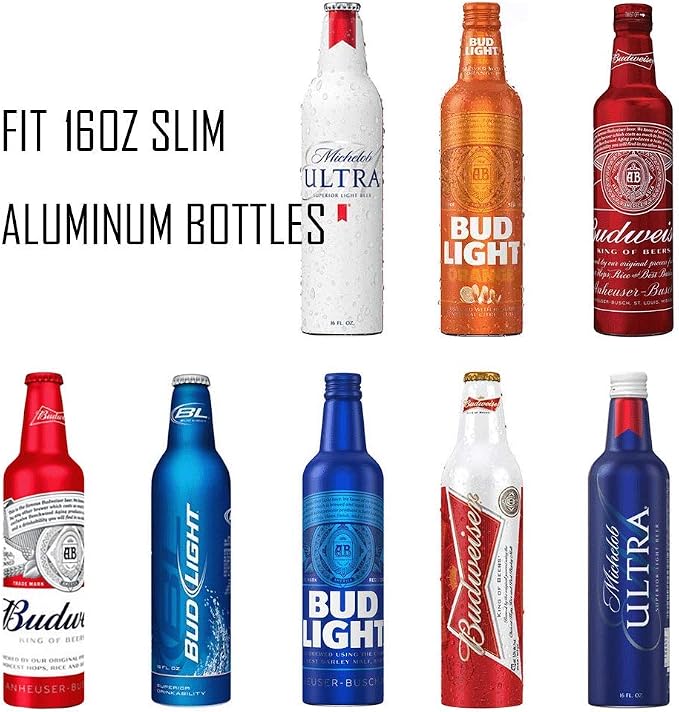 16oz Slim Aluminum Beer Bottles holder (Navy Blue) | Vacuum insulated stainless steel cooler