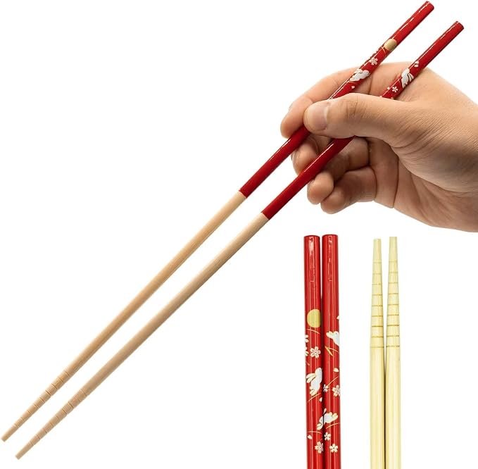 JapanBargain, 5 Pair Extra-Long Bamboo Cooking Chopsticks (Saibashi), Chop Sticks for Deep Fry Tempura, Shabu-Shabu & Hot Pot, Reusable, Made in Japan, 13-inch