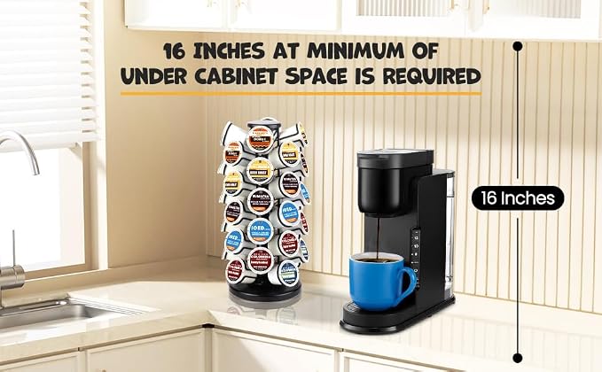 BLACKSMITH FAMILY K Cup Holders,K Cup Holder, K Cups Holder,K Cup Carousel, Coffee Pods Holder Storage Organizer Stand,No Assembly Required,Black (Capacity of 40 Pods, Black)
