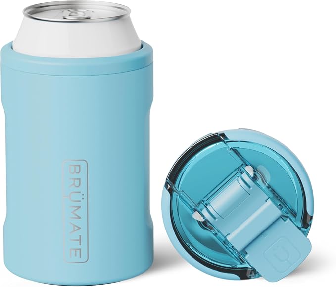 BrüMate Hopsulator Duo 2-in-1 Can Cooler Insulated for Cans + 100% Leak Proof Tumbler with Lid | Can Insulated for Hard Seltzer, Beer, Soda and Energy Drinks