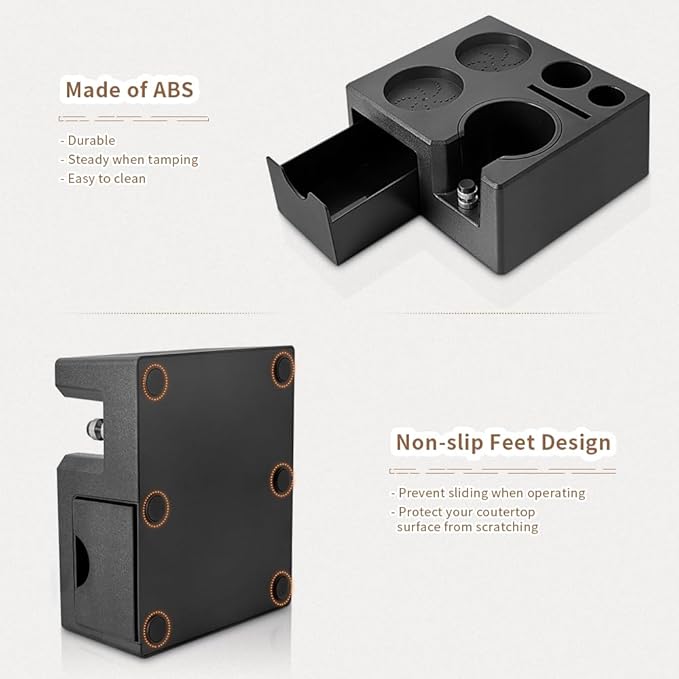 CAFEMASY Espresso Tamping Station Organizer - Espresso Machine Accessories Coffee Tamper Station Holder for 58mm Epsresso Portafilter Coffee Tools Organzier for Baristas