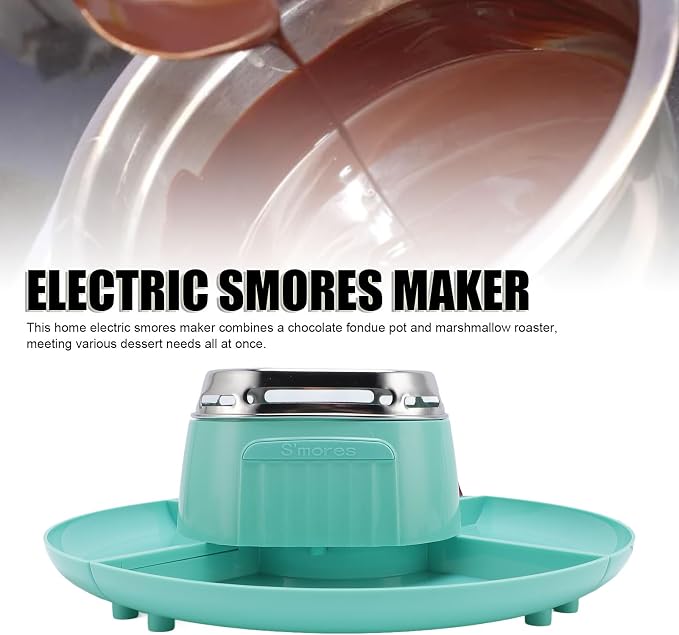 Indoor Electric Smores Maker, Adjustable Temperature Tabletop Chocolate Marshmallow Roaster with 4 Detachable Trays for Party Gathering