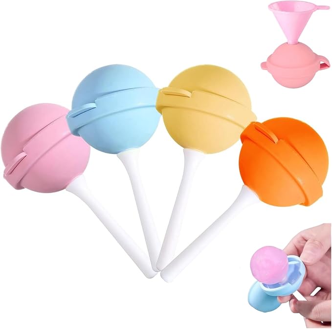 4Pcs Silicone Lollipop Popsicle Molds,Lollipop Ice Cream Mold,DIY Popsicle Maker,Reusable Homemade Popsicle Molds