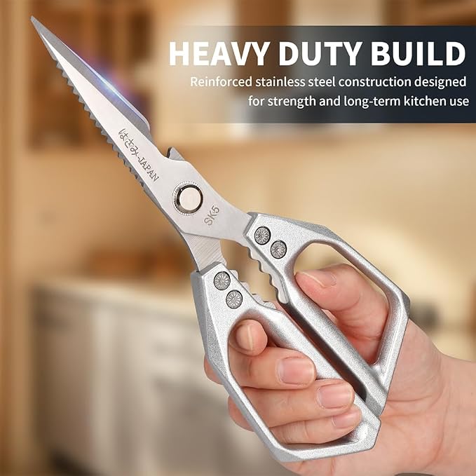 Kitchen Scissors Heavy Duty for Food, All Purpose Meat Scissors, Premium Ultra Sharp Japanese Stainless Steel Kitchen Shears