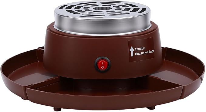 Fabater Tabletop Smores Maker, 2 in 1 Electric Smores Maker & Fondue Pot, Roaster with 4 Roasting Forks & Detachable Trays, Electric Melter for Chocolate, Party (1#)