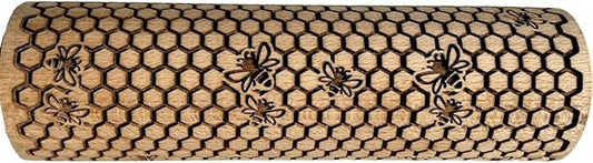 BEEHIVE Embossing Rolling Pin with Pattern. Laser Engraved Embossing Dough Roller for Homemade Cookies and Pottery by Algis Crafts