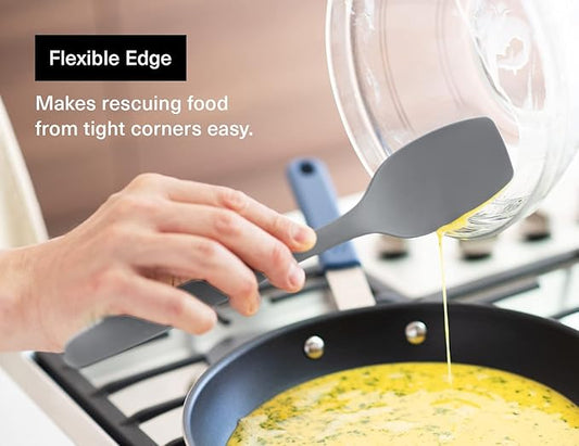 Misen Spoontula - Dishwasher Safe, Heat resistance, Nonstick Safe - Professional-Grade Versatile Kitchen Tool for Stirring, Spponging, Folding and Flipping - 4 Tools in One - Built to Last - Gray