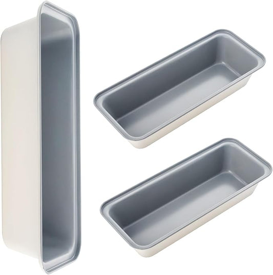 3-Pack 13×5 Inch Loaf Pan for Baking Bread, Nonstick Carbon Steel Bread Pan, Rust-Resistant & Warp-Resistant Full-Size Large Loaf Pan for Homemade Bread, Banana Loaf and Meatloaf