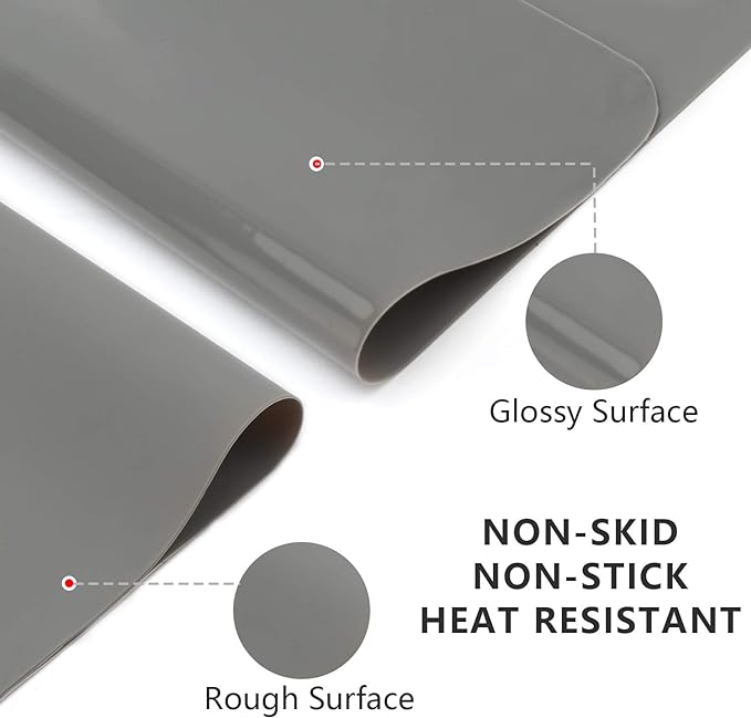 Gartful Silicone Crafts Mat, Silicone Sheets for Crafts, Painting, Nail Arts, Clay, Resin Jewelry Casting Molds Mat, Table Pad Placemat, Nonstick Nonslip, Gray & Beige & Light Blue (15.7x11.8 inch)