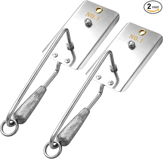 Leinuosen 2 Pcs Fishing Planer with Stainless Steel Heavy-Duty Trolling Planer Boards for Fishing Downrigger Freshwater Saltwater Wahoo Tuna Outdoor