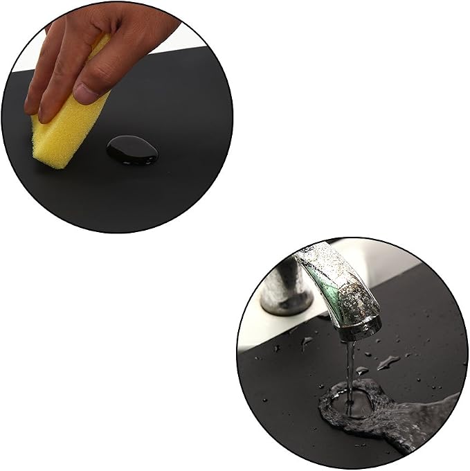 23.6'' by 15.7''Flexible Silicone Placemat Non Slip Waterproof Heat Resistant Dinner Table Black 1PCS