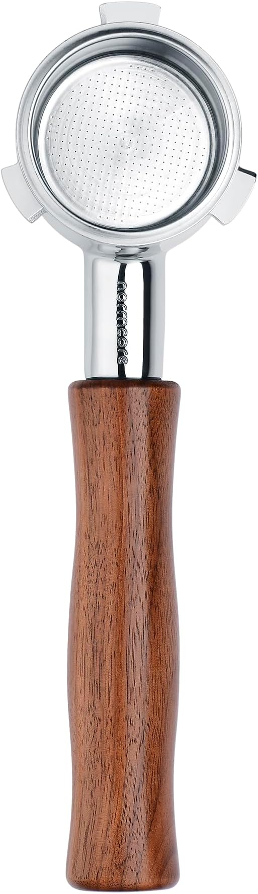 Normcore 51mm Bottomless Portafilter for DeLonghi La Specialista, 3-Ear Naked Espresso Tool with Walnut Handle for EC9155 9335 9355 9665 EC9335, 18g Basket Included