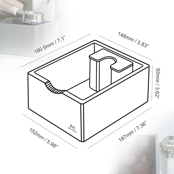 Espresso Knock Box, Durable ABS Plastic Coffee Grounds Dump Bin, Non-Slip Base with Tamping Station, Distribute and Tamp Espresso Product Tool,Espresso Barista Accessories
