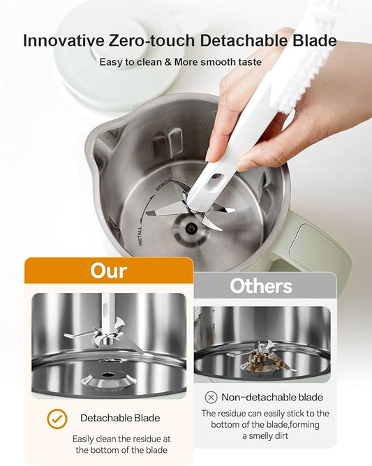 MOKKOM Nut Milk Maker, 42oz Automatic Almond Milk Machine for Homemade Plant-Based Milk, Oats, Soy, Dairy Free Beverages, Soy Milk Maker with Delay Start/Keep Warm/Self-Cleaning/Boiling, Green