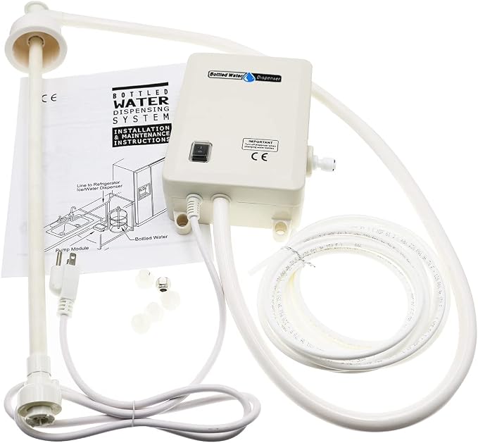 TDRRICH Bottled Water Dispensing Pump System Single-Tube, Drinking Electric Water Pump for 5 Gallon Flow Rate 2L Power 30W Pressure Value 60PSI for Homes Offices Bars Restaurants