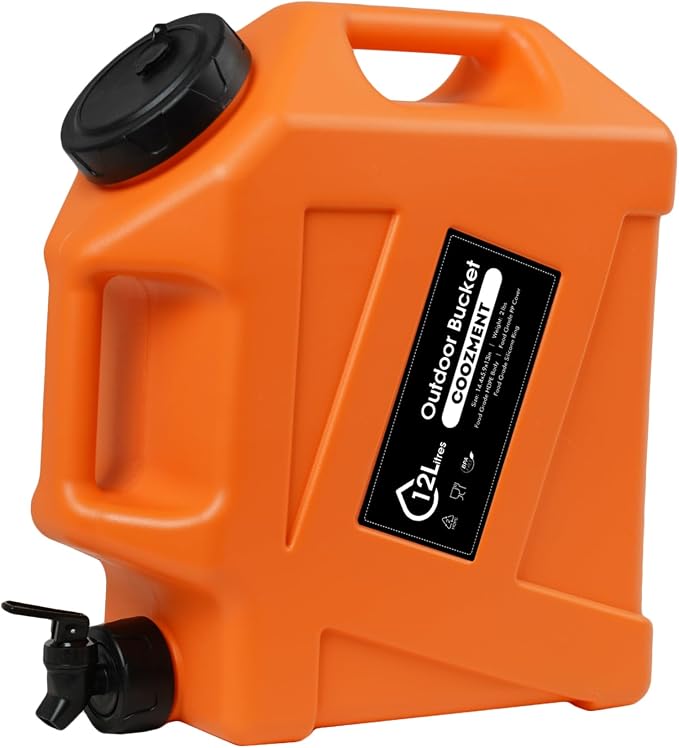 COOZMENT 3.2 Gallon/5 Gallon Water Containers with Spigot, BPA Free Water Jug, Military Green Water Tank, Multifunction Water Storage Containers for Camping Outdoor Hiking,Emergency Storage