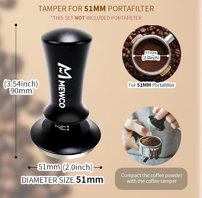 7 Pack Espresso Tamper Station&Coffee Distributor Tamper&Espresso WDT Stirrer&Coffee Tamping&Brush&Coffee Dosing Funnel&Espresso Puck Screen, Multipurpose Tools for Bar Home Office (51 mm)