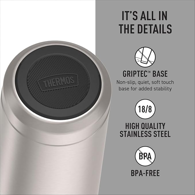 THERMOS ICON SERIES, Slim Beverage Can Insulator - 12 Ounce, Matte Stainless Steel - Vacuum Insulated