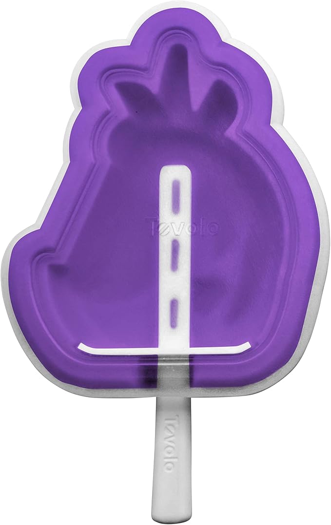 Tovolo Unicorn Popsicle Mold Pack of 4 Royal Purple Premium Silicone Molds for Popsicles with Built In Drip Guards, Stackable Dishwasher Safe BPA Free Unicorn Shaped Popsicle Mold for Kids