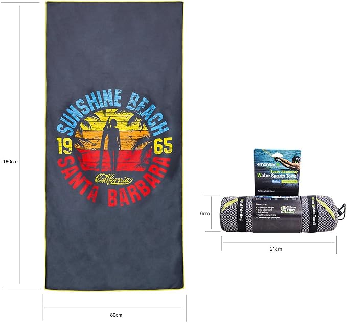 4Monster 4-Pack Quick Dry Microfiber Travel Towels – Super Absorbent, Ultra-Soft Camping Towel Set with Water-Resistant Bag, Lightweight & Compact for RV, Gym, Beach, Pool, Swimming, and Family Trips