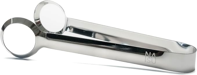 NAISU Premium Clear Ice Tongs, 430 Stainless Steel for Precision Grip for Clear Ice Spheres, Rust-Resistant for Bar & Home Use, Ice Ball Tongs, Ice tong for whisky ice