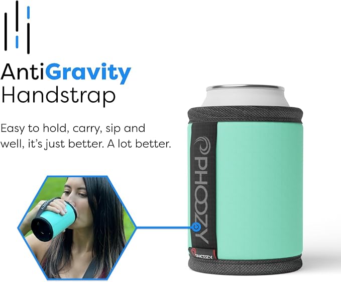 PHOOZY Insulated Can Cooler for 12 oz Cans - Patented Drink Sleeve with NASA-Inspired Technology - Keeps Beer, Soda & Sparkling Water Cold Longer - Lightweight Outdoor Can Holder - Mint