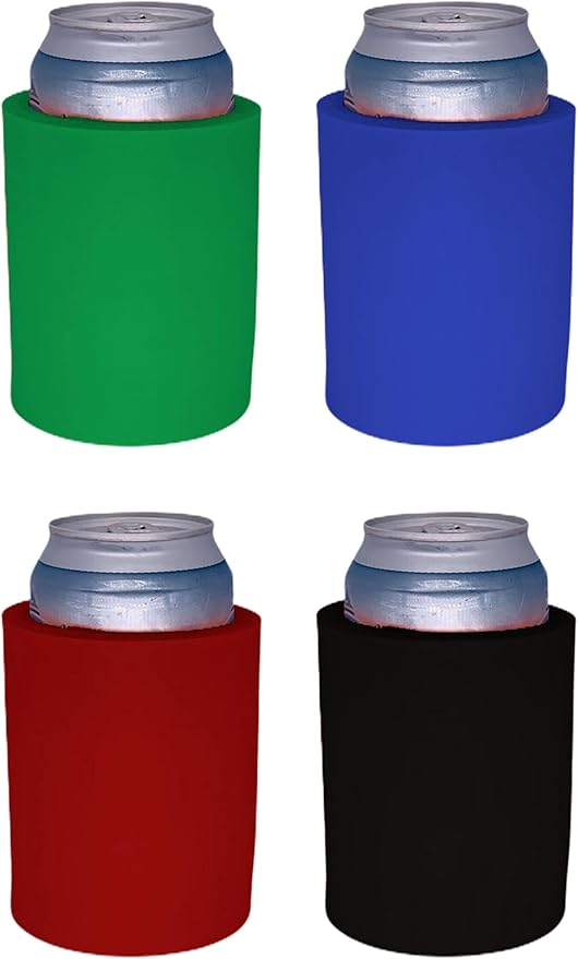 Blank Thick Foam Old School Can Cooler Variety Color Pack (4 Pack)