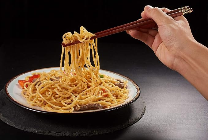 Reusable Chopsticks-Chinese Natural Wooden Chopstick,With Holder and Carrying Bag Present Set