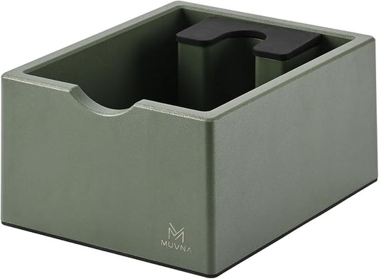Espresso Knock Box, ABS Coffee Dump Bin for Espresso Grounds, Non-Slip Base Barista Tool, Sturdy and Compact Coffee Accessory for Unique Espresso Setup (Green)