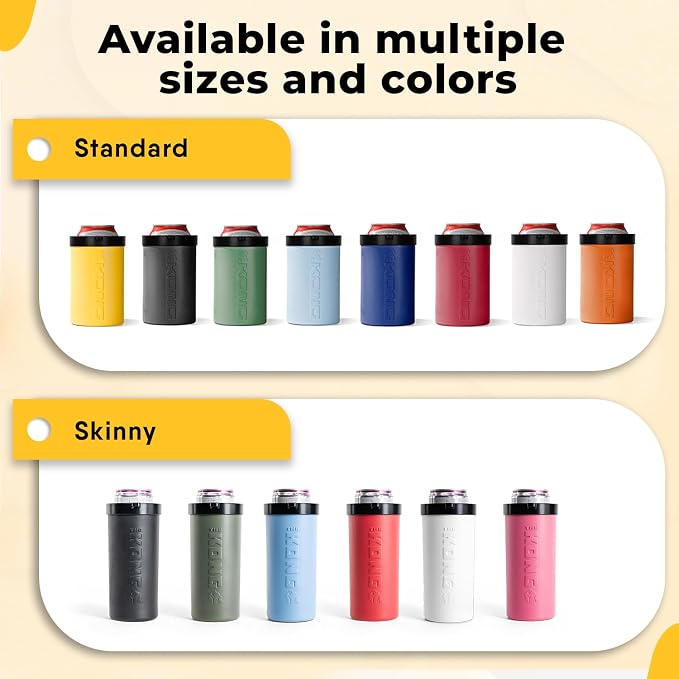 The Kong 2.0 - A Portable Can or Bottle Cooler/Cup With A Detachable, Expandable, Hose To Funnel Your Drink (Yellow)