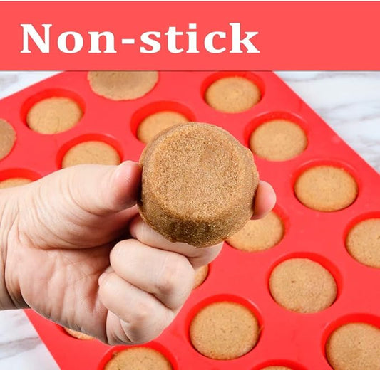 Silicone Muffin Pan Mini 24 Cups Cupcake Pan, Nonstick Food Grade Silicone Baking Pan 1 Pack