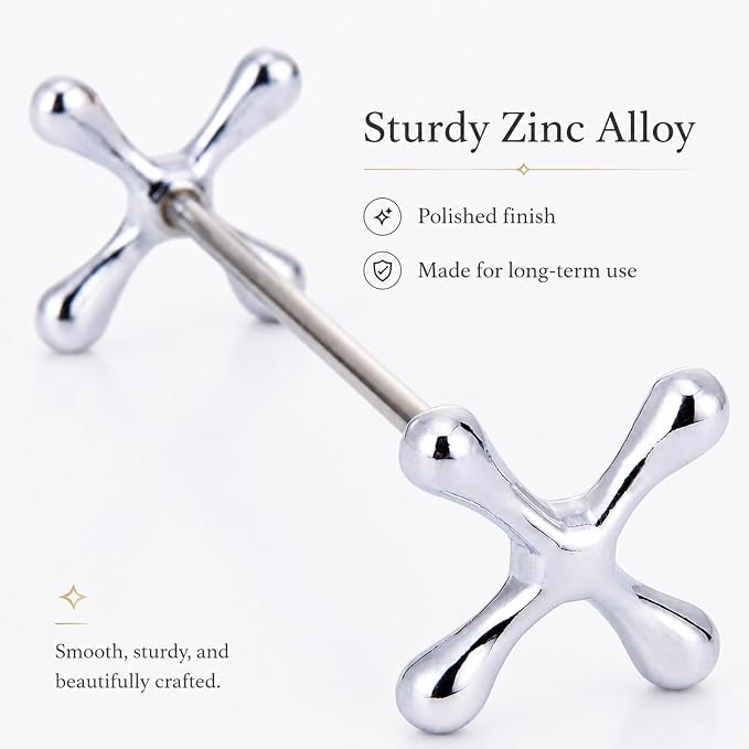 ChezMax Silver Zinc Alloy Flower Chopsticks Rest Spoons Stand Forks Knifes Holder Pack of 5
