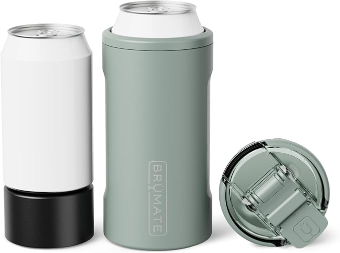 BrüMate Hopsulator Trio 3-in-1 Insulated Can Cooler for 12oz / 16oz Cans + 100% Leak Proof Tumbler with Lid | Insulated for Beer, Soda, and Energy Drinks