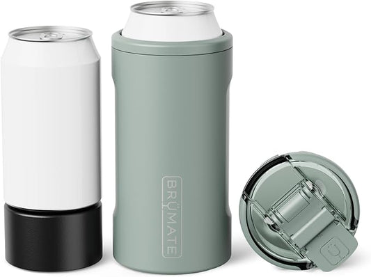 BrüMate Hopsulator Trio 3-in-1 Insulated Can Cooler for 12oz / 16oz Cans + 100% Leak Proof Tumbler with Lid | Insulated for Beer, Soda, and Energy Drinks
