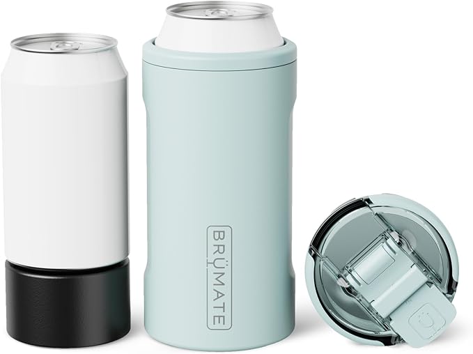BrüMate Hopsulator Trio 3-in-1 Insulated Can Cooler for 12oz / 16oz Cans + 100% Leak Proof Tumbler with Lid | Insulated for Beer, Soda, and Energy Drinks
