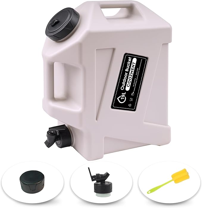 COOZMENT 3.2 Gallon/5 Gallon Water Containers with Spigot, BPA Free Water Jug, Military Green Water Tank, Multifunction Water Storage Containers for Camping Outdoor Hiking,Emergency Storage