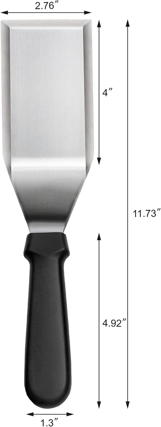 New Star Foodservice 36152 Plastic Handle Heavy Duty Hamburger Turner/Spatula with Cutting Edge, 11.5-Inch, Black