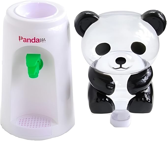 Panda Water Dispenser, 2.5 Liters Mini Desktop Water Dispenser Small Cooler Dispenser for Kids Room Office Desk - White