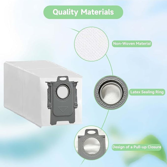 20 Pack Qrevo Dust Bags for Roborock QV 35A, Qrevo S5V, Saros10r, Qrevo S, Qrevo Edge S5A, Qrevo 2R3W, S8 Max Ultra, S8 MaxV Ultra, Qrevo Curv S5X, Qrevo Master/Slim robot Vacuum Cleaner