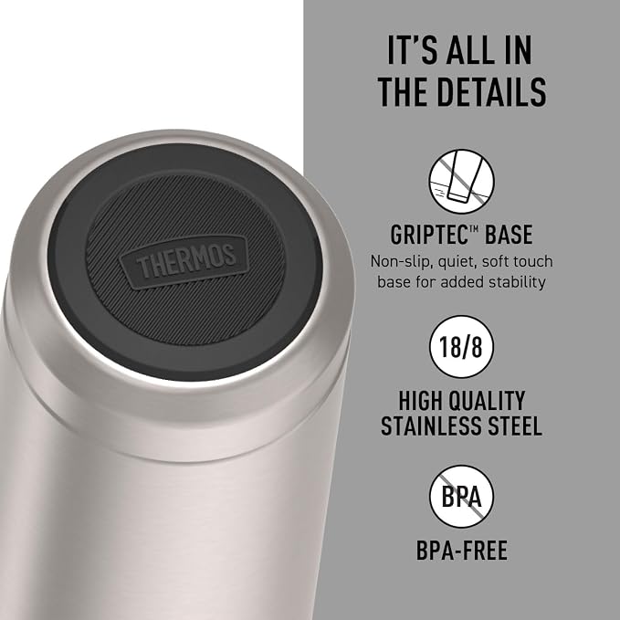 THERMOS ICON SERIES, Beverage Can Insulator - 12 Ounce, Matte Stainless Steel - Vacuum Insulated