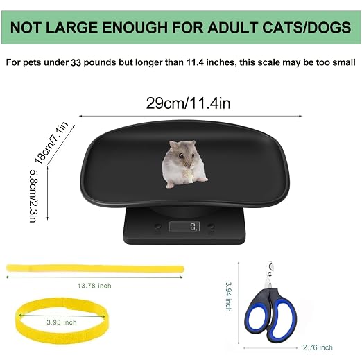 Digital Pet Scale,Puppy Scales for Weighing,Baby Scales for New Pets Only | Digital Small Animals Scales for Weighing,Whelping Supplies,Kitten Scale for Newborn Dog Cat Crawl Pet,Capacity up to 33 lb