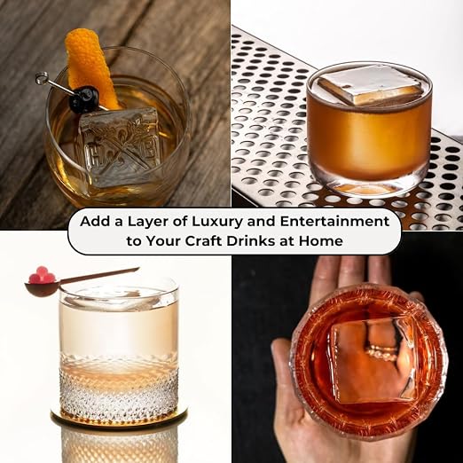Klaris Clear Ice Maker, 4 Large 2-Inch Ice Cubes for Whiskey & Cocktails | Klaris Clear Ice Maker, Stainless Steel Shell, Reusable Ice Tray, Slow-Melting Ice, Ready in 8–12 Hours
