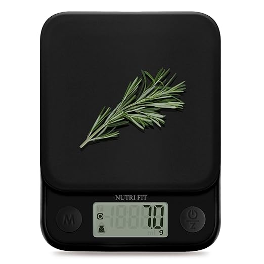 Food Scale Kitchen Scale Weight Grams and Ounces Small Digital Scale for Weight Loss Baking Cooking Coffee of NUTRI FIT, Max 11lb 0.5g Increment, LCD Smart Tare, Easy to Use for Travel, AAA Battery